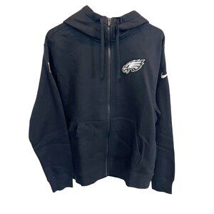 NEW Nike NFL Philadelphia Eagles Sideline Club Full Zip Hoodie Black Mens Medium